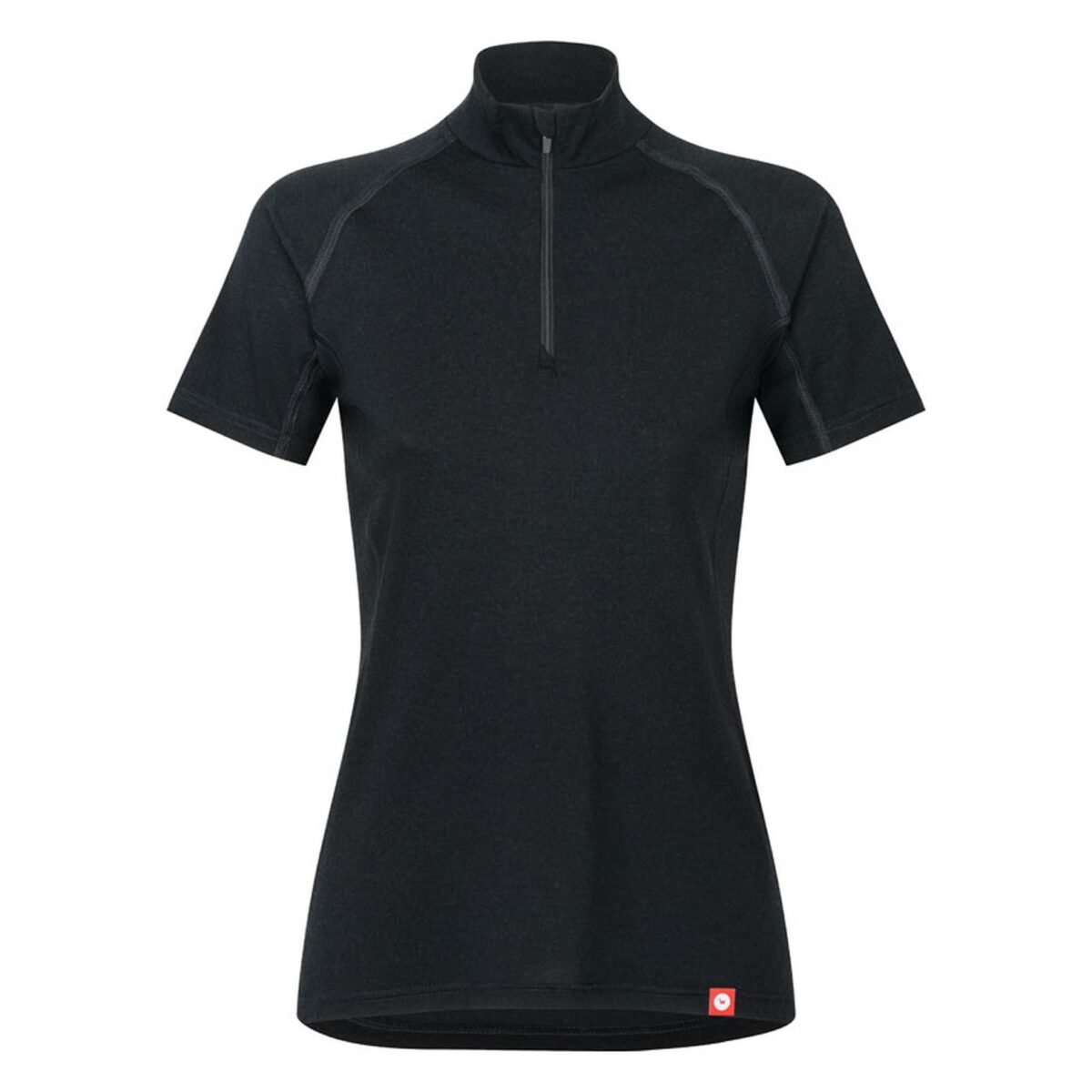 Casual Merino Wool Zip Neck Shirt Womens Short Sleeve T